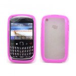 Wholesale Blackberry Curve 8520 9300 Gummy Hybrid Case (Pink)